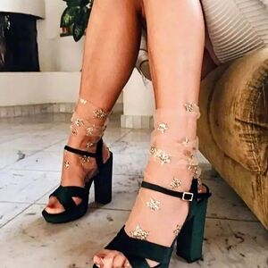 NWOT, Tulle Glitter Star Socks